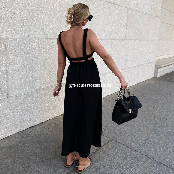 ZARA BLOGGER FAVE!!! V-Neck Long Dress NWT - Picture 8 of 16